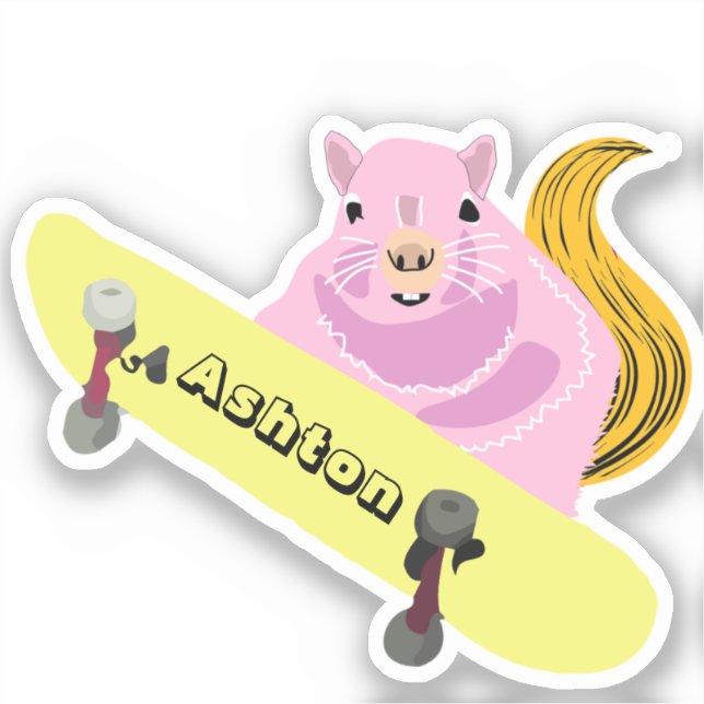 Naughty Squirrel #965 Individuelle Name Skate Aufkleber (Vorderseite)