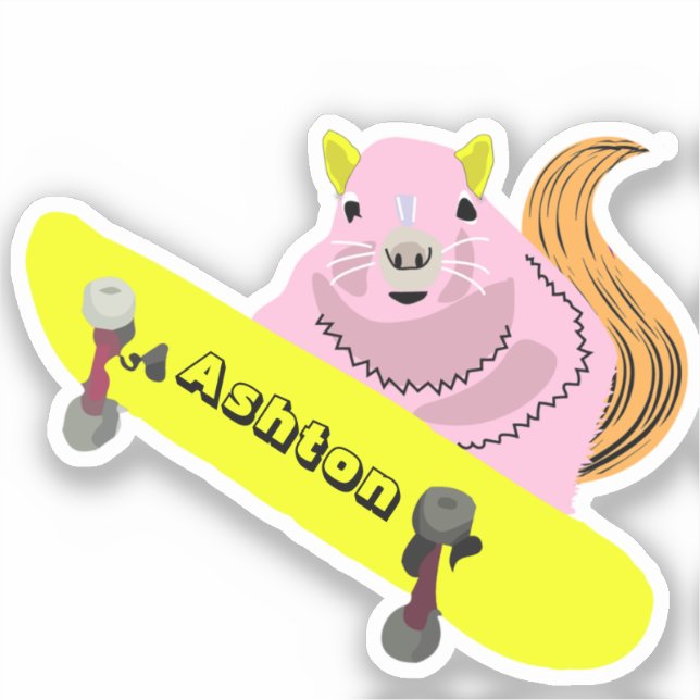 Naughty Squirrel #968 Individuelle Name Skate Aufkleber (Vorderseite)