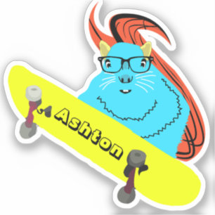 Naughty Squirrel #977 Individuelle Name Skate Aufkleber