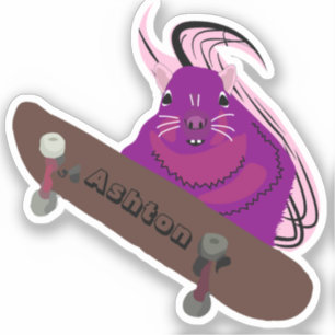 Naughty Squirrel #979 Individuelle Name Skate Aufkleber