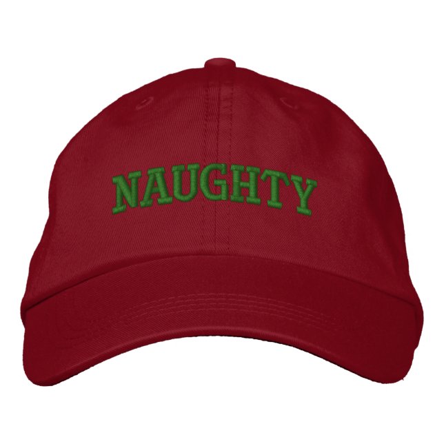 "Naughty"-Stickereikappe Bestickte Baseballkappe (Vorderseite)