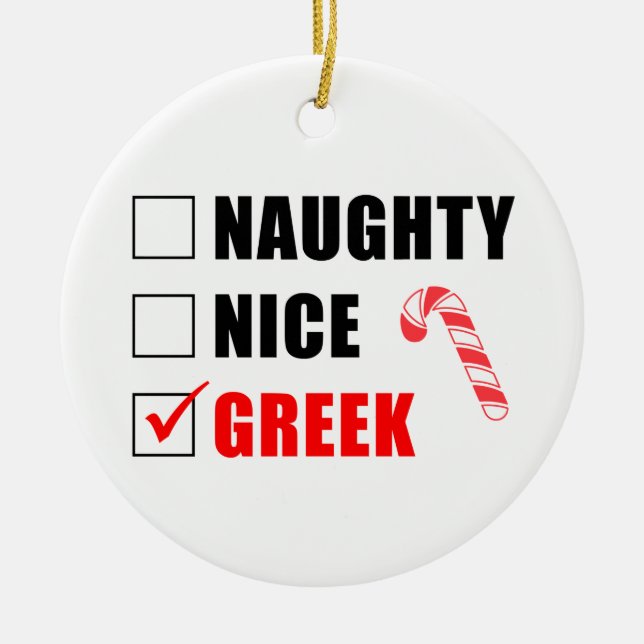 Naughty Sucre de canne grec en céramique ornement (Devant)