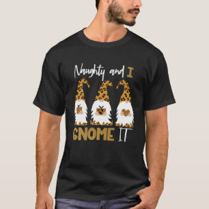 Naughty und ich werden es Leopard Gnomes Xmas Fami T-Shirt