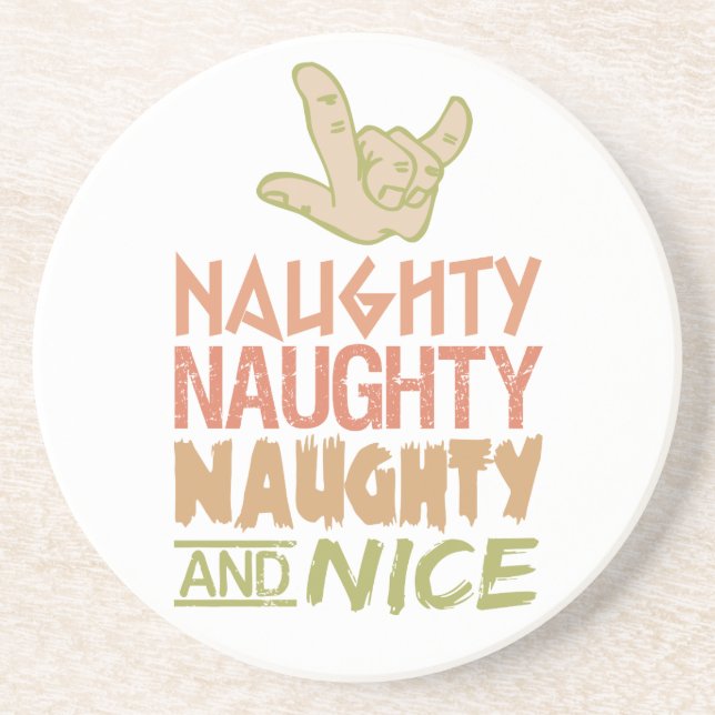 Naughty und Nice Custom Untersetzer (Vorne)