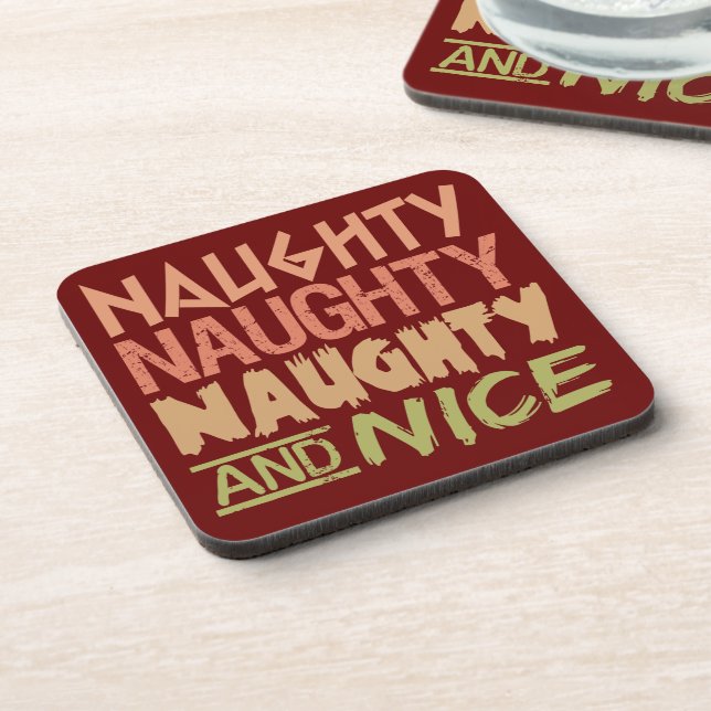 Naughty und Nice Custom Untersetzer (Linke Seite)