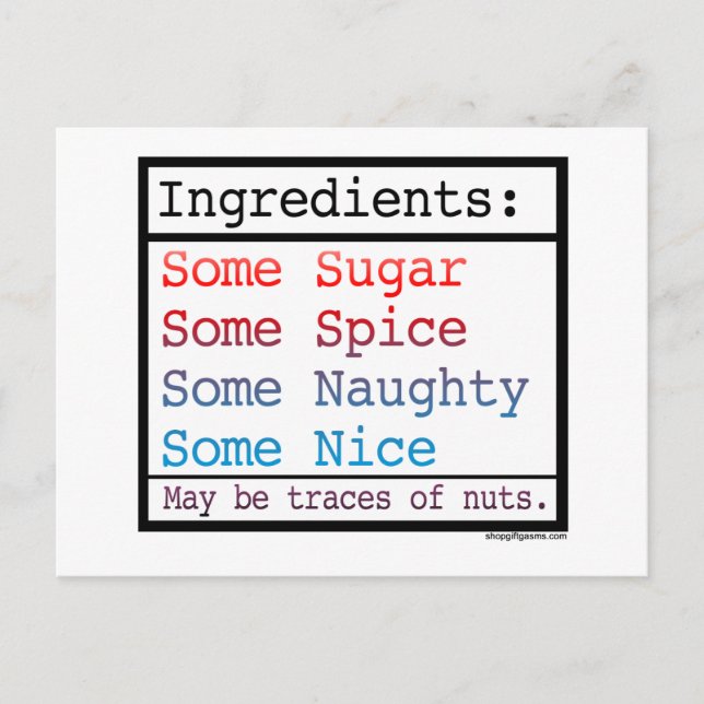 Naughty und Nice Feiertagspostkarte (Vorderseite)