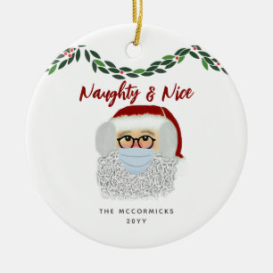 Naughty und Nice Funny Funny Weihnachten Keramik Ornament