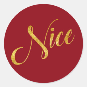 Naughty und Nice Gold Weihnachtsfeiertag Geschenk Runder Aufkleber