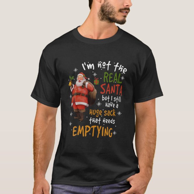 Naughty Weihnachten für Männer riesige Paket Sack  T-Shirt (Vorderseite)