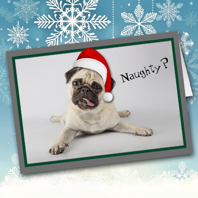 Naughty Weihnachtsmannmütze Mops Dog Weihnachten (Von Creator hochgeladen)