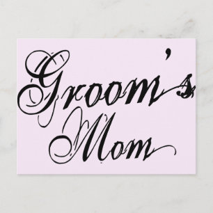 Naughy Grunge Script - Groom's Mama Black Postkarte