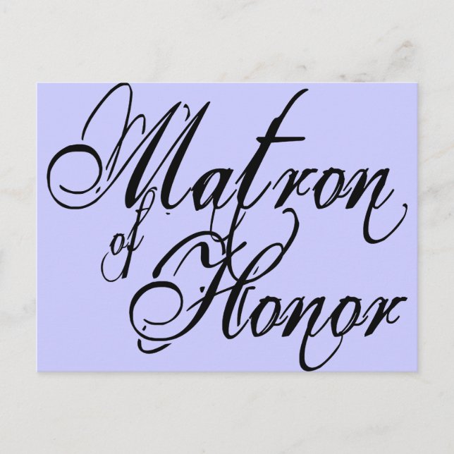 Naughy Grunge Script - Matron of Ehre Black Postkarte (Vorderseite)