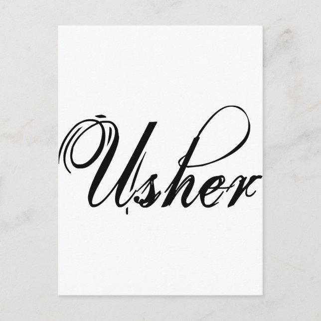 Naughy Grunge Script - Usher Black Postkarte (Vorderseite)