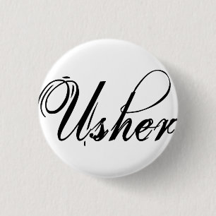 Naughy Schmutz-Skript - Usher-Schwarzes Button