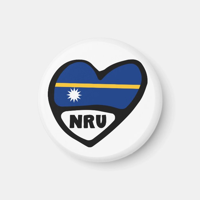 Nauru Country Code Flag Heart, NRU Magnet (Vorne)