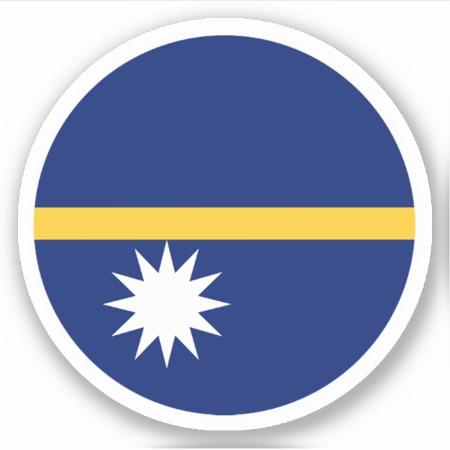 Nauru Flag Round Sticker (Vorderseite)