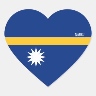 Nauru Flag Splendid Patriotic Herz-Aufkleber
