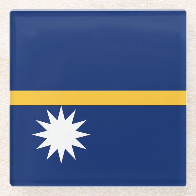 Nauru-Flagge Glasuntersetzer (Vorderseite)
