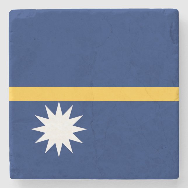 Nauru-Flagge Steinuntersetzer (Vorderseite)