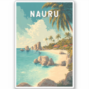 Nauru Illustration Reise Kunst Vintage Aufkleber