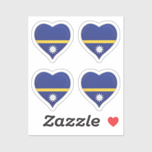 Nauru-Liebe-Fahne-Stolz-Herzkleber Aufkleber