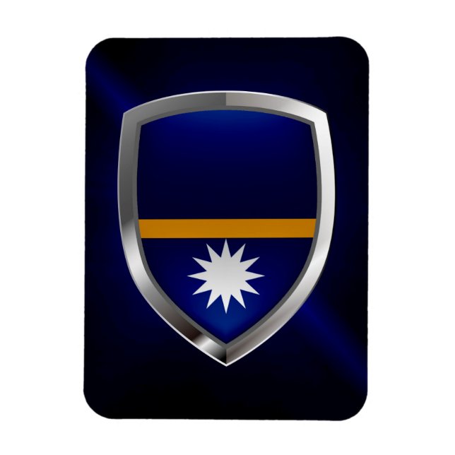 Nauru Metallic Emblem Magnet (Vertikal)