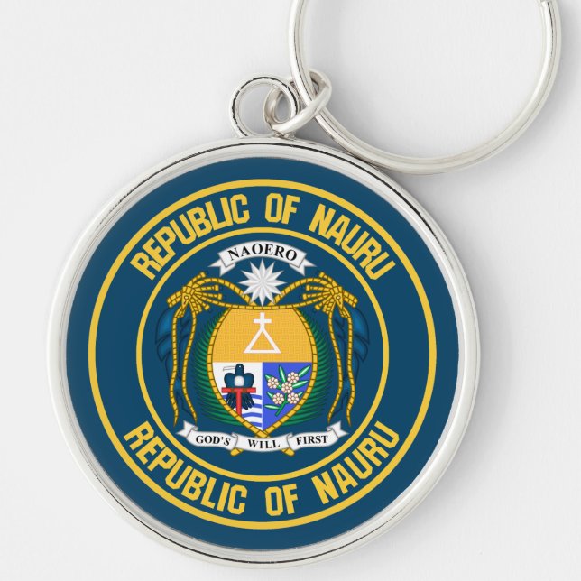 Nauru Round Emblem Schlüsselanhänger (Vorne)