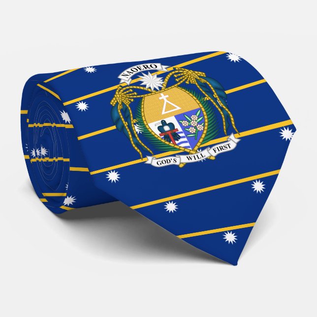 Nauruanische Flagge und Wappen, Flagge Naurus Krawatte (Gerollt)