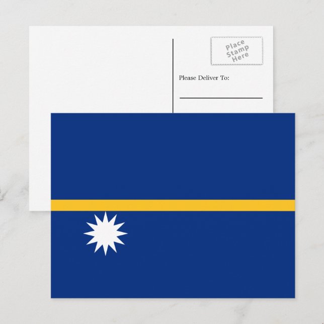 Naurusche Flagge, Flagge von Nauru Postkarte (Vorne/Hinten)