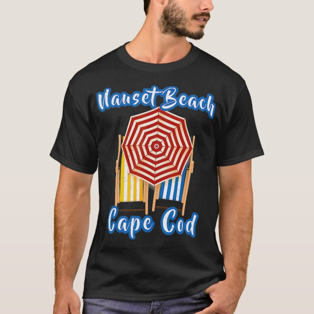 Nauset Beach Sommerurlaub gestreift Um T-Shirt (Vorderseite)