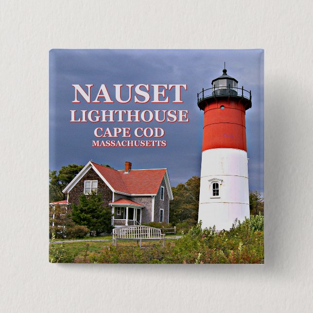 Nauset Lighthouse, Cape Cod Massachusetts Button (Vorderseite)