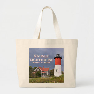 Nauset Lighthouse, Cape Cod Massachusetts Tote Bag Jumbo Stoffbeutel