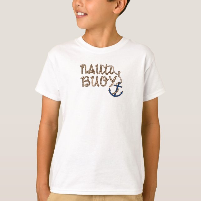 Nauti Bojen-Jungen-Bootfahrtseet-stück T-Shirt (Vorderseite)