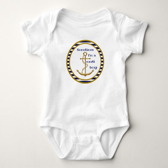 Nauti Boy - Baby Bodysuit Strampler (Vorderseite)