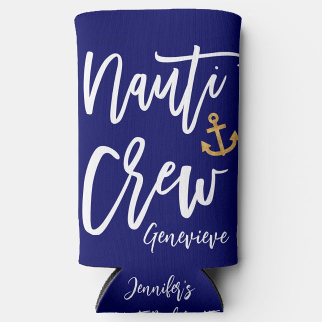 Nauti Crew Bridesmaid Beach Junggeselinnen-Abschie Selters Dosenkühler (Vorderseite)