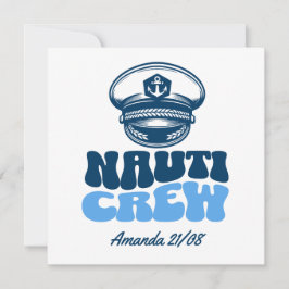 nauti crew retro blue  einladung