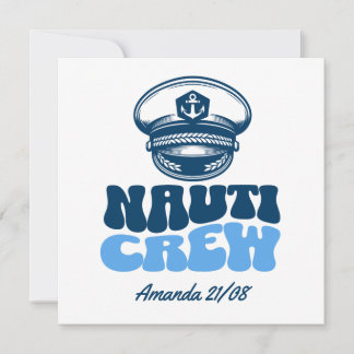 nauti crew retro blue einladung