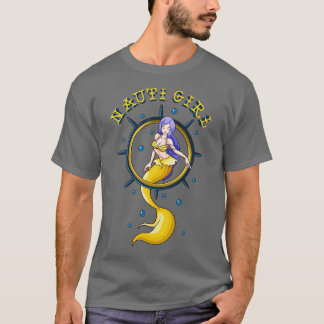 Nauti Mädchen Unartige Meerjungfrau Seefahrer Wort T-Shirt