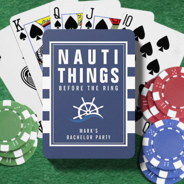 Nauti Things Junggesellenabschied Schiffsruder Bla Spielkarten (Von Creator hochgeladen)