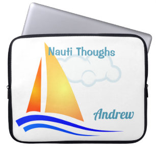 Nauti Thoughts Nautical Sailboat Laptopschutzhülle