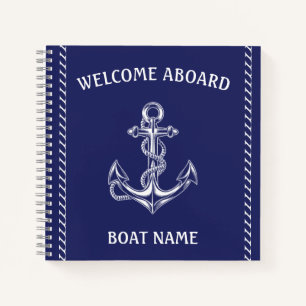 Nautic Anchor and Rope Blue Notizbuch