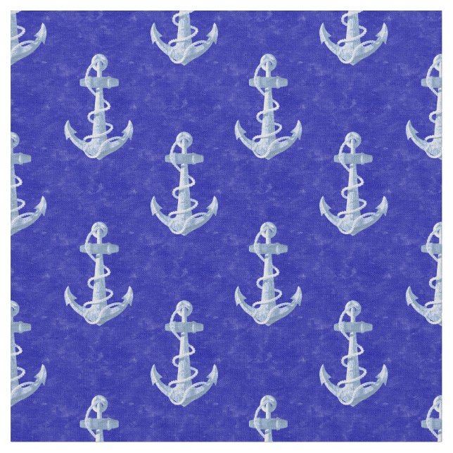 Nautic Anchor auf blau Stoff (Nahaufnahme)