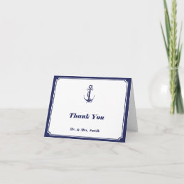 Nautic Anchor auf Navy Vielen Dank Dankeskarte