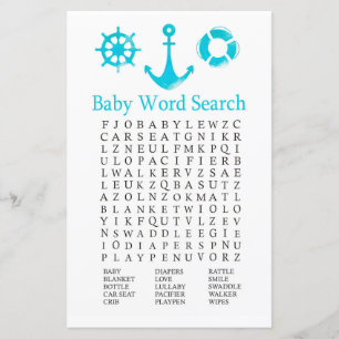 Nautic Anchor Baby Shooter Word Search Game