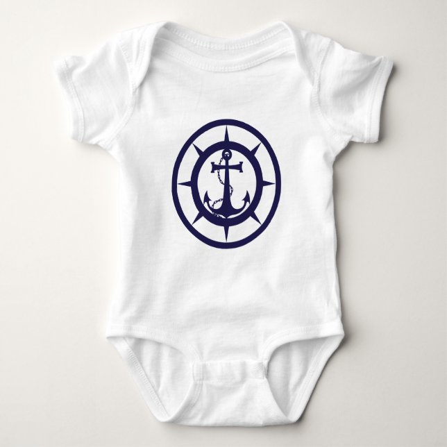 Nautic Anchor Baby Strampler (Vorderseite)