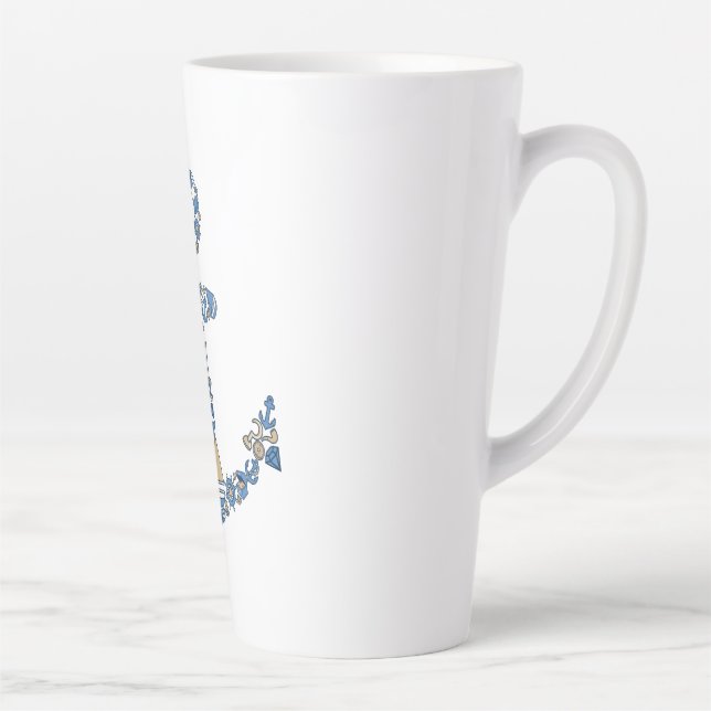 Nautic Anchor Collage Milchtasse (Rechts)