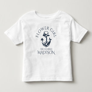 Nautic Anchor Crew Flower Girl Kleinkind T-shirt
