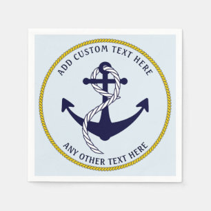 Nautic Anchor Custom Party Paper Napkins Serviette