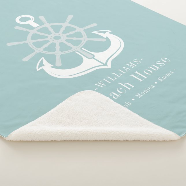 Nautic Anchor Family Name Beach House Sherpadecke (3/4)