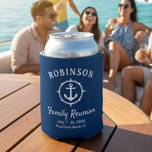 Nautic Anchor Family Wiedersehen Navy Blue & White Dosenkühler
